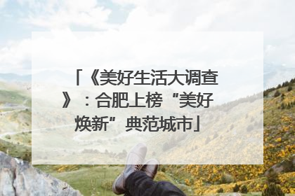 《美好生活大调查》：合肥上榜“美好焕新”典范城市