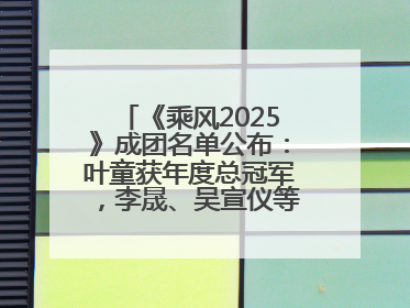 《乘风2025》成团名单公布：叶童获年度总冠军，李晟、吴宣仪等10位姐姐成功成团，陈德容获年度高光人物
