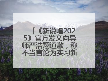《新说唱2025》官方发文向导师严浩翔道歉，称不当言论为实习新人操作