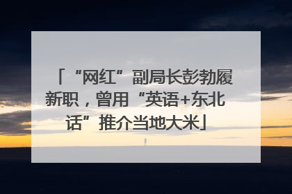 “网红”副局长彭勃履新职，曾用“英语+东北话”推介当地大米