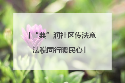 “典”润社区传法意 法税同行暖民心