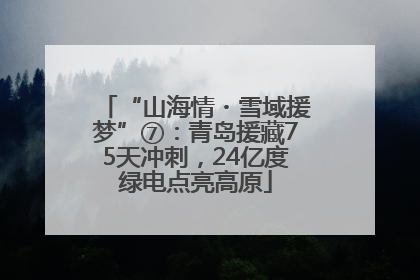 “山海情・雪域援梦”⑦：青岛援藏75天冲刺，24亿度绿电点亮高原