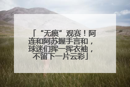 “无痕”观赛！阿连和阿苏握手言和，球迷们挥一挥衣袖，不留下一片云彩