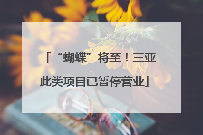 “蝴蝶”将至！三亚此类项目已暂停营业
