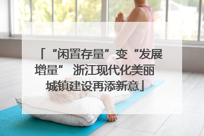 “闲置存量”变“发展增量” 浙江现代化美丽城镇建设再添新意