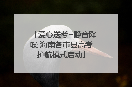 爱心送考+静音降噪 海南各市县高考护航模式启动