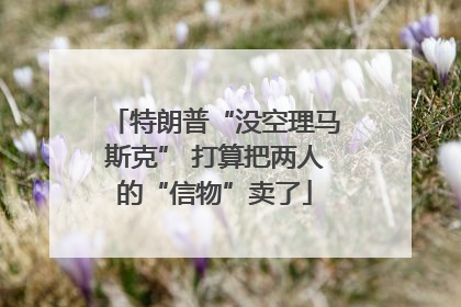 特朗普“没空理马斯克” 打算把两人的“信物”卖了