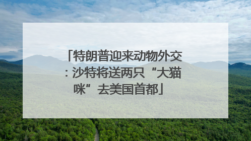 特朗普迎来动物外交：沙特将送两只“大猫咪”去美国首都