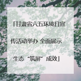 甘肃省六五环境日宣传活动举办 全面展示生态“筑屏”成效