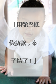 用鸵鸟抵偿货款，案子结了！