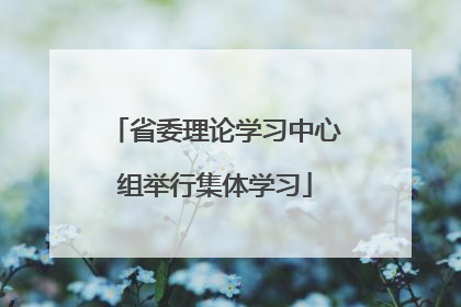 省委理论学习中心组举行集体学习