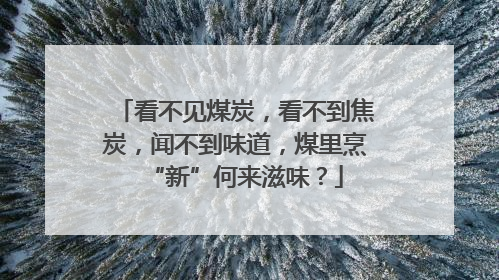 看不见煤炭，看不到焦炭，闻不到味道，煤里烹“新”何来滋味？