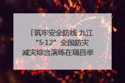 筑牢安全防线 九江“5·12”全国防灾减灾综合演练在瑞昌举行（组图｜视频）