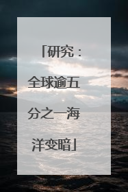 研究：全球逾五分之一海洋变暗