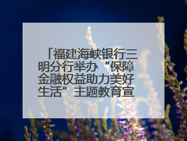 福建海峡银行三明分行举办“保障金融权益助力美好生活”主题教育宣传活动
