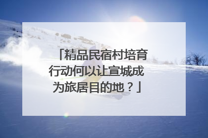 精品民宿村培育行动何以让宣城成为旅居目的地？