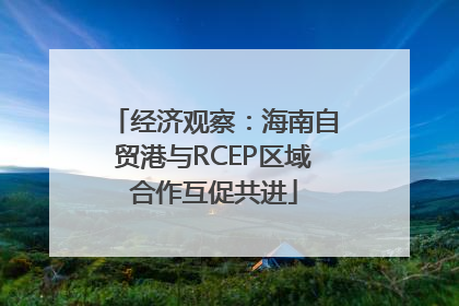 经济观察：海南自贸港与RCEP区域合作互促共进
