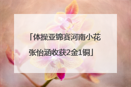 体操亚锦赛河南小花张怡涵收获2金1铜