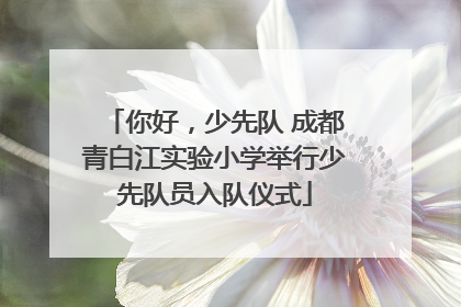 你好，少先队 成都青白江实验小学举行少先队员入队仪式
