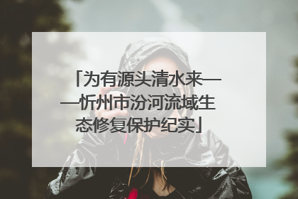 为有源头清水来——忻州市汾河流域生态修复保护纪实