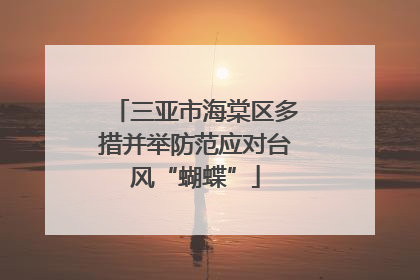 三亚市海棠区多措并举防范应对台风“蝴蝶”