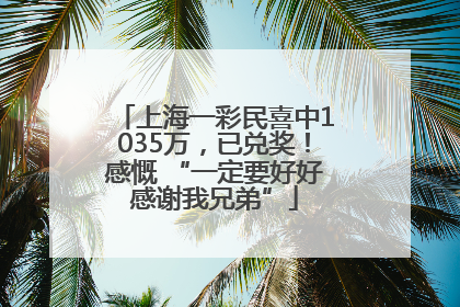 上海一彩民喜中1035万，已兑奖！感慨 “一定要好好感谢我兄弟”