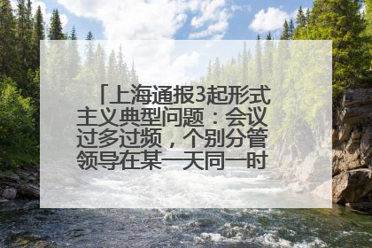 上海通报3起形式主义典型问题：会议过多过频，个别分管领导在某一天同一时段需参加3个会议