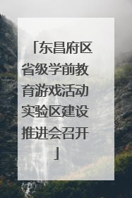 东昌府区省级学前教育游戏活动实验区建设推进会召开