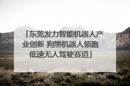 东莞发力智能机器人产业创新 狗熊机器人领跑低速无人驾驶赛道