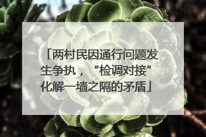 两村民因通行问题发生争执，“检调对接”化解一墙之隔的矛盾