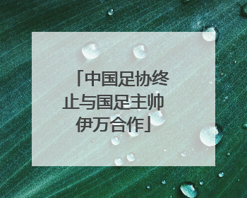 中国足协终止与国足主帅伊万合作