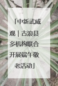 中新武威观｜古浪县多机构联合开展端午敬老活动