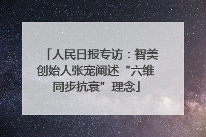 人民日报专访：智美创始人张宠阐述“六维同步抗衰”理念