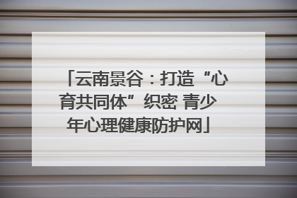 云南景谷：打造“心育共同体”织密 青少年心理健康防护网