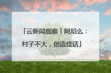 云新闻观察︱阿尼么：村子不大，创造佳话