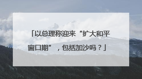 以总理称迎来“扩大和平窗口期”，包括加沙吗？