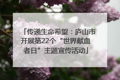 传递生命希望：庐山市开展第22个“世界献血者日”主题宣传活动