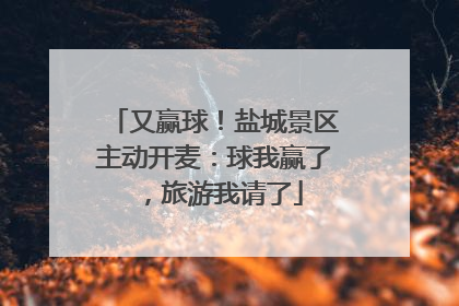 又赢球！盐城景区主动开麦：球我赢了，旅游我请了