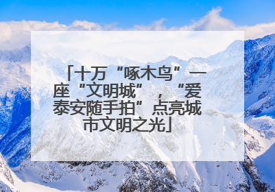 十万“啄木鸟”一座“文明城”，“爱泰安随手拍”点亮城市文明之光