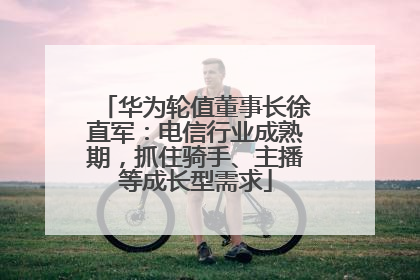 华为轮值董事长徐直军：电信行业成熟期，抓住骑手、主播等成长型需求