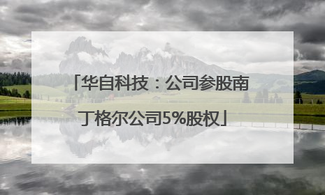华自科技：公司参股南丁格尔公司5%股权