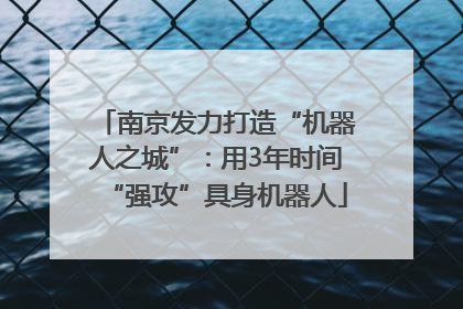 南京发力打造“机器人之城”：用3年时间“强攻”具身机器人