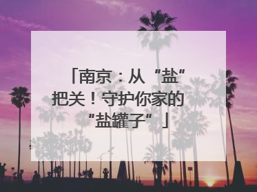 南京：从“盐”把关！守护你家的“盐罐子”