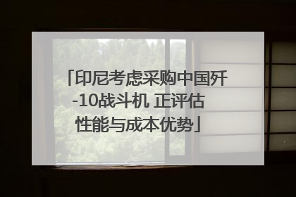 印尼考虑采购中国歼-10战斗机 正评估性能与成本优势