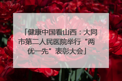 健康中国看山西：大同市第二人民医院举行“两优一先”表彰大会