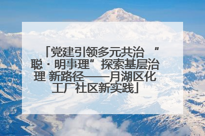 党建引领多元共治 “聪・明事理”探索基层治理 新路径——月湖区化工厂社区新实践