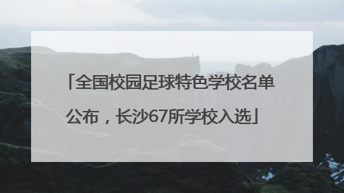 全国校园足球特色学校名单公布，长沙67所学校入选