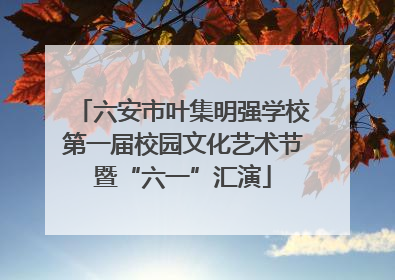 六安市叶集明强学校第一届校园文化艺术节暨“六一”汇演
