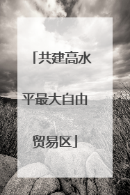 共建高水平最大自由贸易区