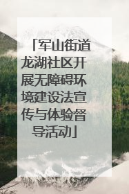 军山街道龙湖社区开展无障碍环境建设法宣传与体验督导活动